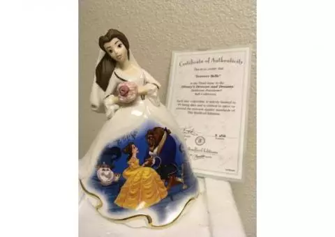 Princess Belle WEDDING porcelain bell figurine Collectible Disney NEW